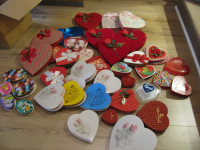 lot de boîtes en forme de coeur décoration St-Valentin