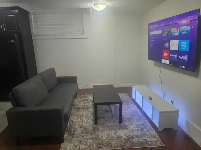 Furnished one bedroom basement for rent. Utilities included.