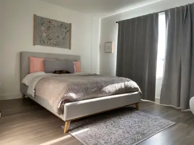 Grande chambre à louer dans un 5 1/2 meublé. Disponible à partir du 15 mars jusqu’au 30 juin 2026. L...