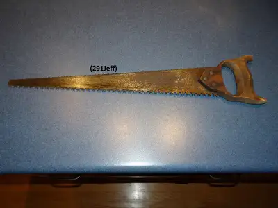 Vintage Double Edged Saw (Tree Pruning), 22 In, With Wood Cover, View more