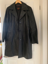 Danier black women’s leather coat