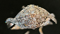 White Gold Cluster Ring 