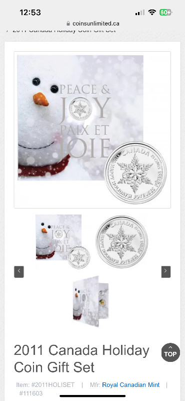 Royal Canadian Mint 2011 holiday coin set in Arts & Collectibles in St. John's