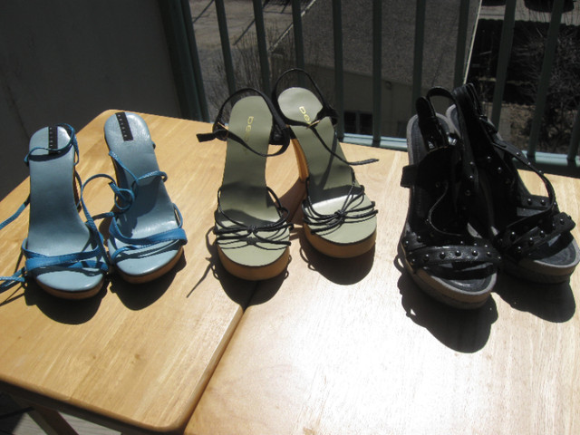 Lot SANDALES TALON; Heel SANDALS SYSLEY, BEBE Gr : 6 6 1/2 3/10$ dans Femmes - Chaussures  à Ville de Montréal