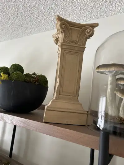 Vintage Hen Feathers Collection Column Pedestal Is a stately column and base that will work with mid...