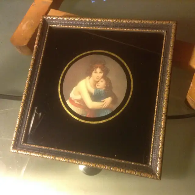 Antique  Miniature Portrait 6.3” X 6.5”  Wood Frame in Arts & Collectibles in Vancouver - Image 2
