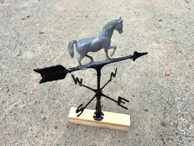 Vintage horse weathervane for sale. The length of the directional arrow is 23 1/2 inches x 4 1/4 inc...