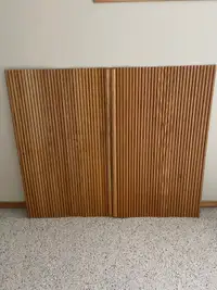 Oak slat sliding cabinet doors