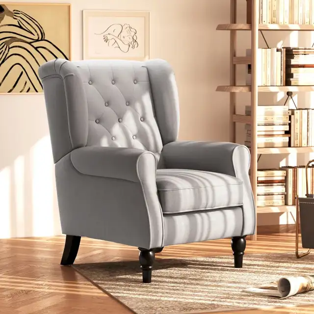 Fabric Accent Chair, Button Tufted Armchair, Upholstered Modern  in Chairs & Recliners in Markham / York Region - Image 2