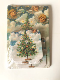 NEW Sealed Victorian Angels 4 Coasters & 2 Trivet Christmas Tree