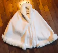 Faux fur shawl wrap cream colour