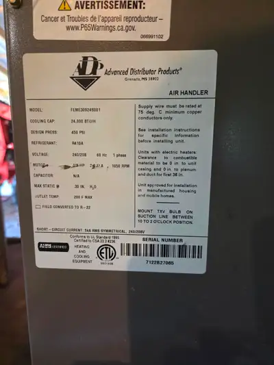 AIR HANDLER FOR SALE, View more