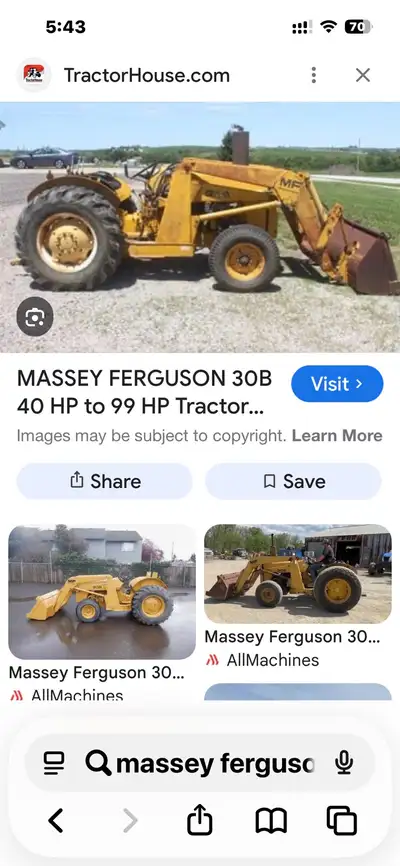 I’m looking for an older industrial tractor with loader and 3 pt. Hitch. Prefer diesel but will cons...