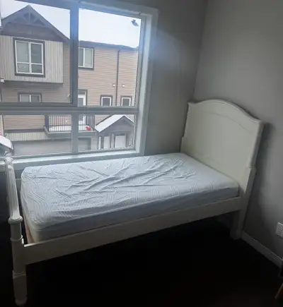 twin solid wood bed and mattress , View more