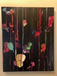 Original Acrylic Painting, Modern Abstract Flowers (20x26")