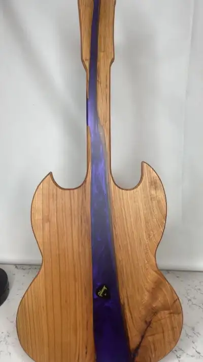 Guitar-Erie Board (Gibson SG Charcuterie Board w/ Purple Epoxy), View more