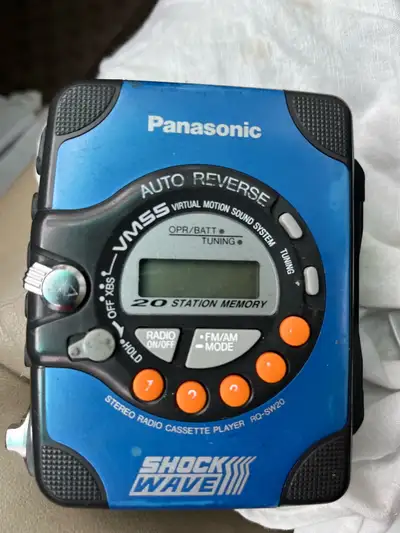 Get ready to jam with this classic Panasonic Shockwave RQ-SW20, a portable stereo radio cassette pla...