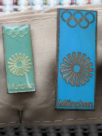 Pair of 1972 Munchen, (Munich), Enamel Olympic Pins