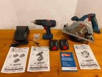 Cordless Power Tools by BOSCH: Circular Saw, Driver, 2x 18V Batt