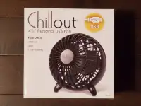 Chillout Personal USB Fan 4"1/2 brand new/ventilateur USB neuf