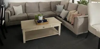 Grey velvet sectional with silver legs No damages just need to clear it from my showroom floor I kno...