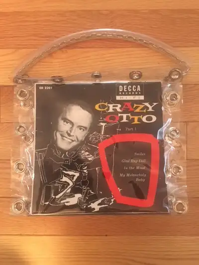 Vinyl Record Purse with 45 rpm cover Crazy Otto Royal Bison Rare, View more