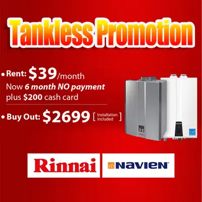 Windsor Tankless Water Heater Deal 6MTH NO PAYMENT, $39/mo Rent, View more