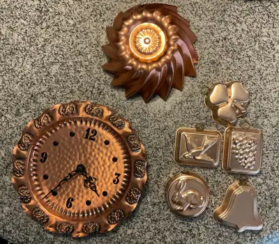 Assorted wall copper decor items, View more