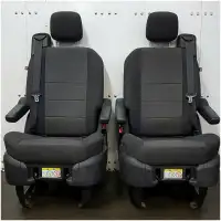 Pair of Swivel Seats for RVs - Black Cloth