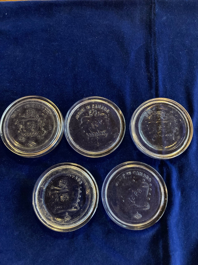 5 CROWN Glass Lids for Old Sealers/Mason Jars $1 each in Arts & Collectibles in Pembroke
