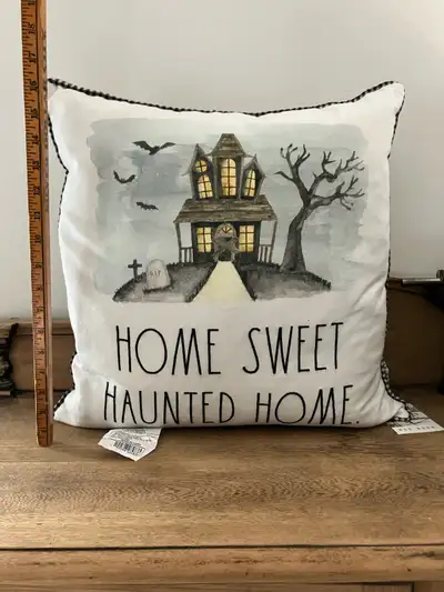 Rae Dunn Halloween Home Sweet Haunted Home Pillow, View more