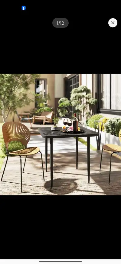 31.5" Patio Dining Table, Metal Square Outdoor Table for Ga, View more