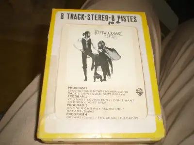 Rumours - 8 track tape Fleetwood Mac in yellow cartridge with cover 1977 - niece put in tape player...