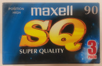 Maxell SQ Super Quality 90' Pack 3 Cassette Position High