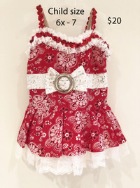 Red and white paisley jazz dance costume