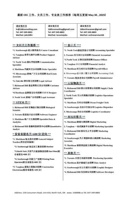 必须中文和英文流利 Please send your resume to Admin@168consulting.com 微信： Consulting168