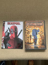 2DVD’s - Dead Pool and Night at the Museum $5.00 each