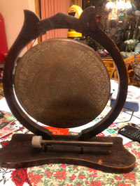 Ancient  Antique rare  Asian Chinese Brass Dinner Gong