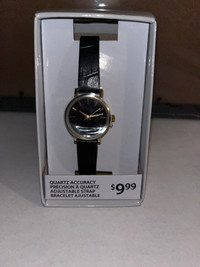 Quartz accuracy watch/montre noire 