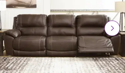Leather couch and recliner, View more