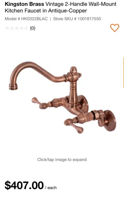 New Kingston Brass Wall-Mount Kitchen Faucet in , View more