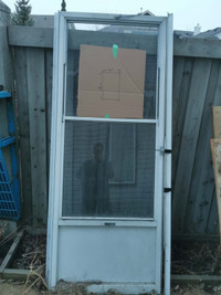 Patio screen door 80" x 31" good condition with all accessories