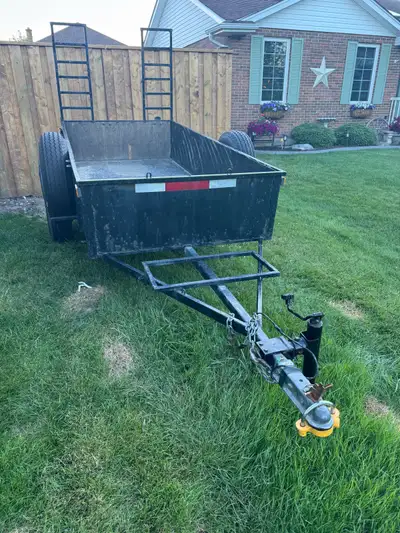 This is a home made heavy duty trailer 4x8 with 2 new spare wheels. Axle is from large office traile...
