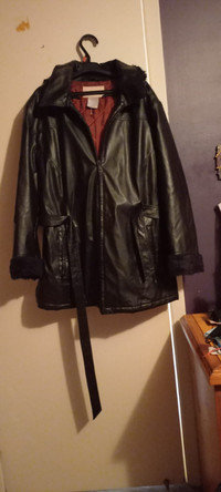 Faux Leather Winter Jacket for sale