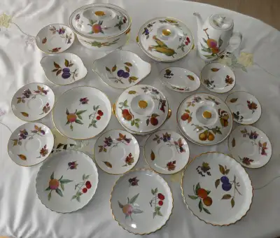 25 Pieces of the Royal Worcester, Evesham Pattern, Coffee Pot, View more