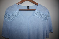 Baby Blue Top T-shirt Shein Curve 0XL Brand New Shirt