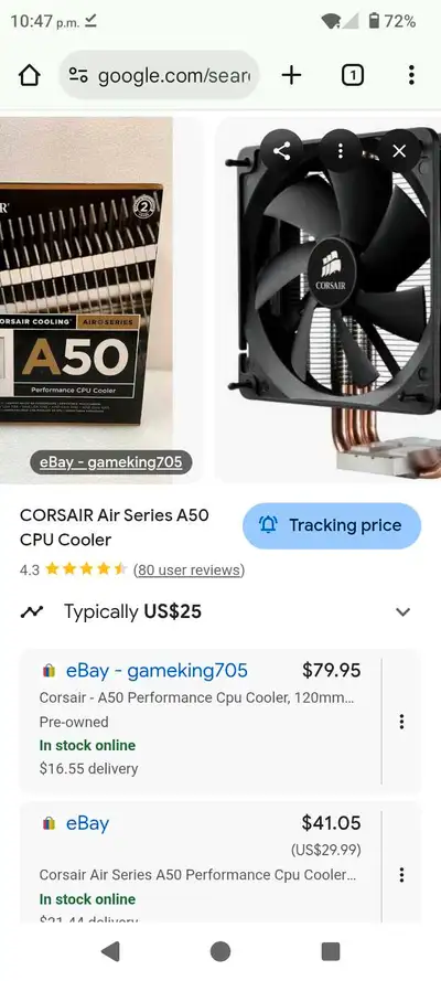 Corsair A50 CPU Cooler, View more