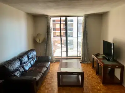 Two blocks from the Lyon O-Train station, this bright and spacious south-facing furnished downtown c...