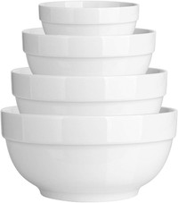 DOWAN: 4 Pieces Porcelain Serving, Mixing Bowl Set