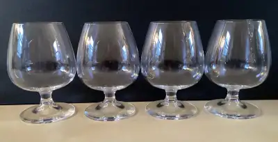 4 Delicate Crystal Brandy Cognac Snifters with Elongated Bowl, View more